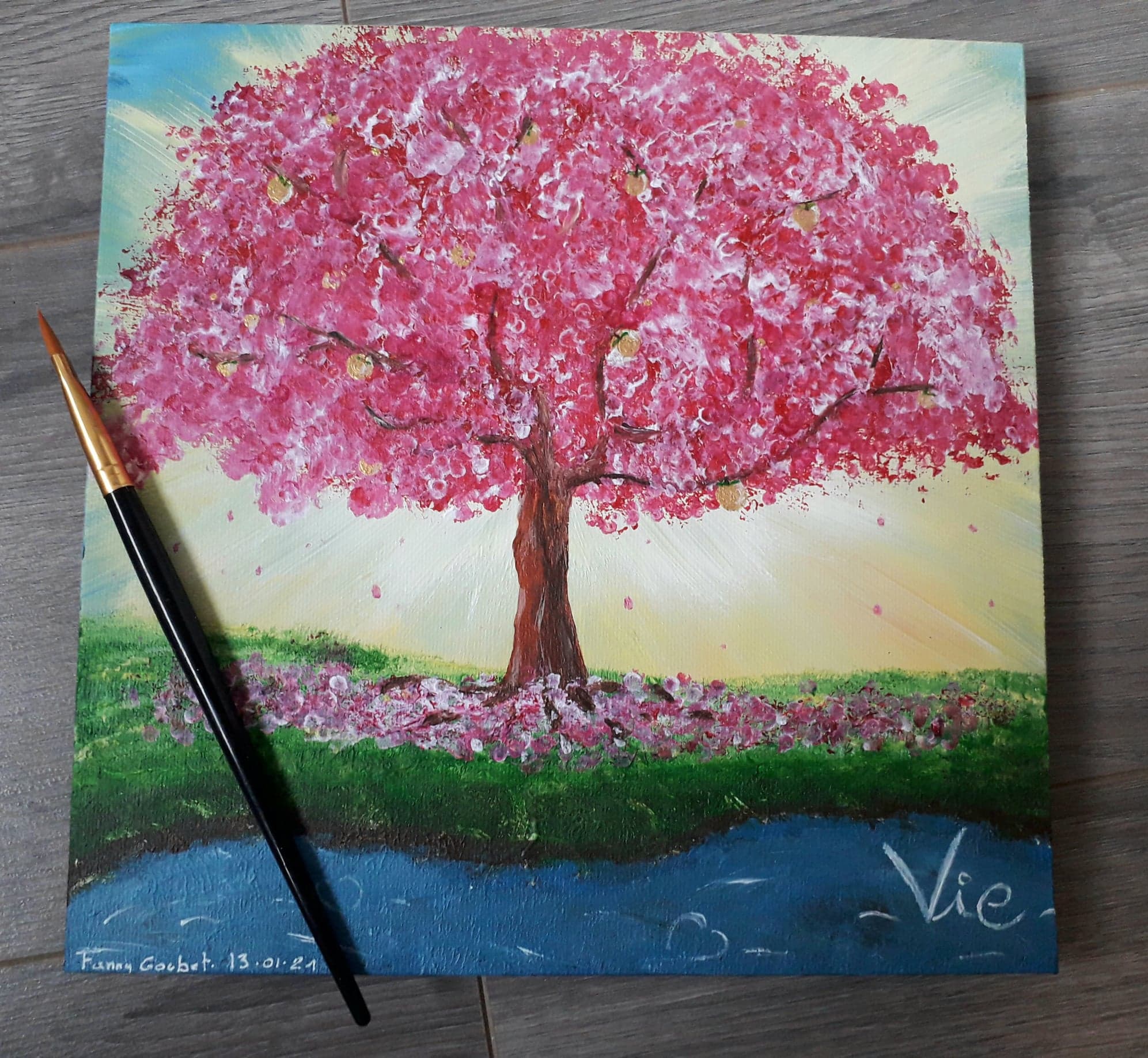 peinture vibratoire arbre de vie fanny goubet