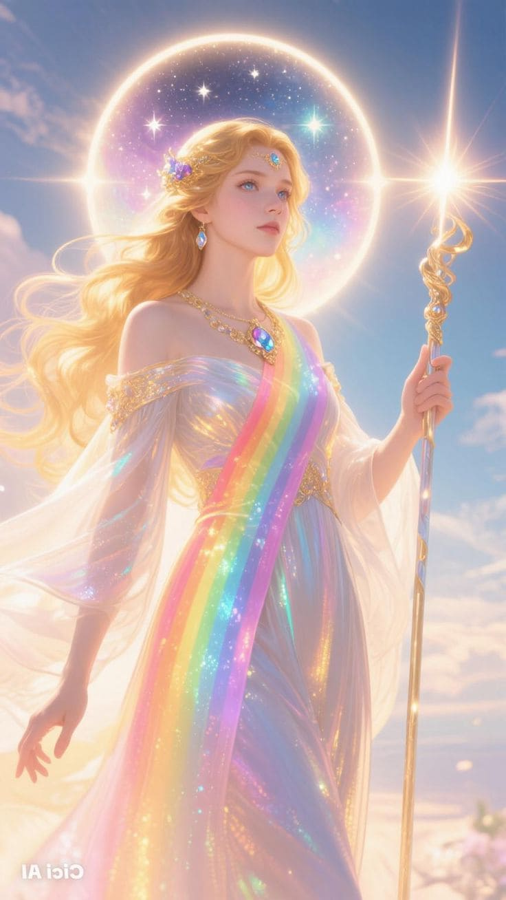 femme rayons sacrés